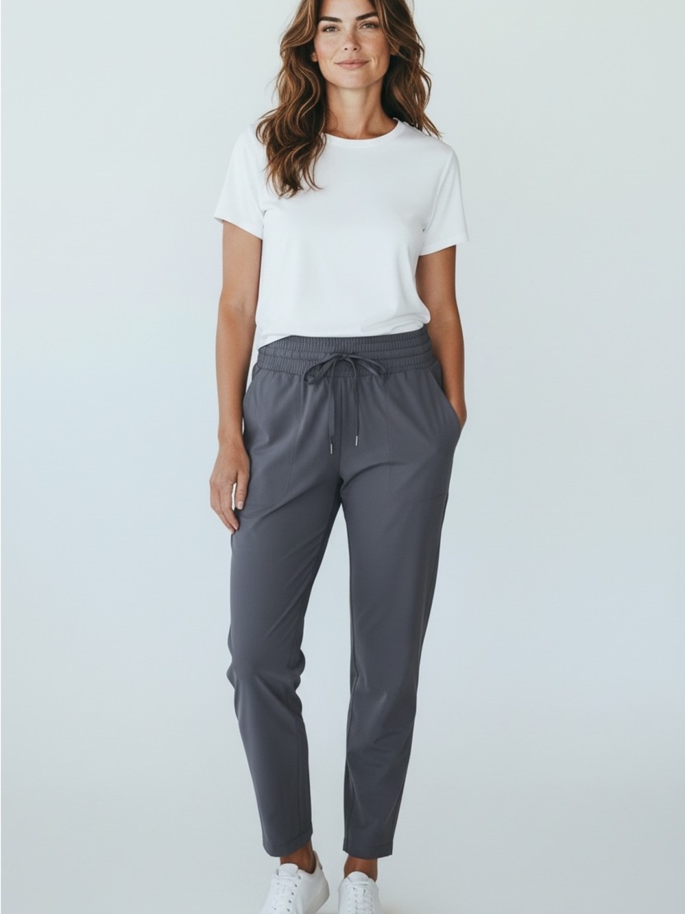 SPANX Charcoal Drawstring Jogger Pants